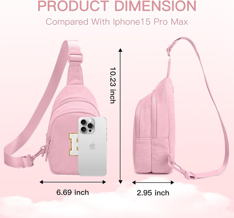 Viverte Small Corduroy Sling Bag Initial Crossbody Bag Fanny Pack for Girls Personalized Birthday Gifts for Teen Girls Gifts - Image 4
